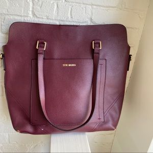 Steve Madden Large Leather Maroon Handbag